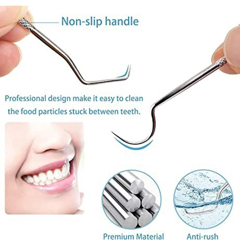 Conjunto de palito de dente de aço inoxidável fio dental
